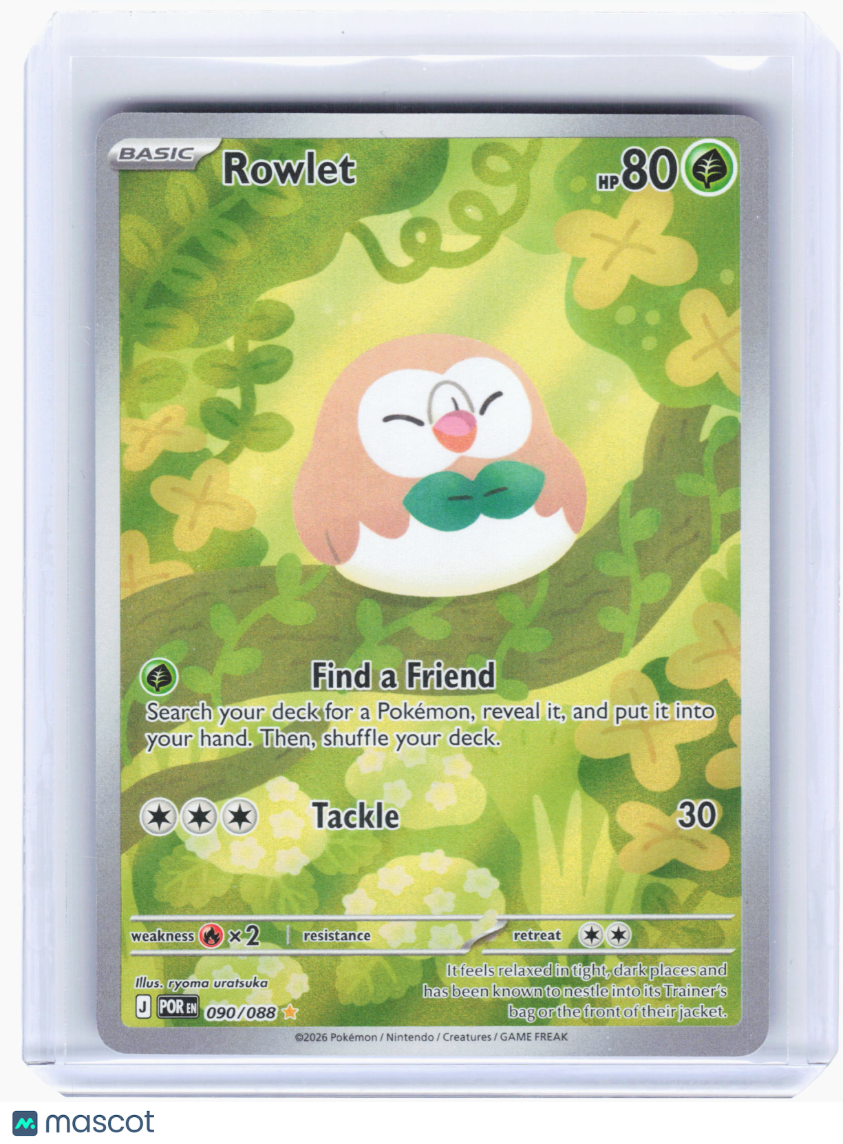 2026 Pokemon—Rowlet #90 Perfect Order—Illustration Rare Holo