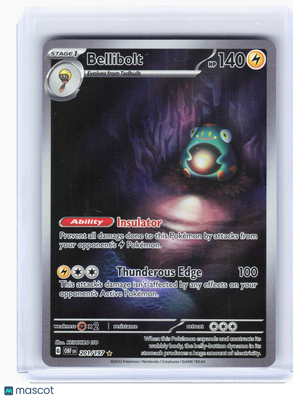 2023 Pokemon—Bellibolt #201 Obsidian Flames—Illustration Rare Holo