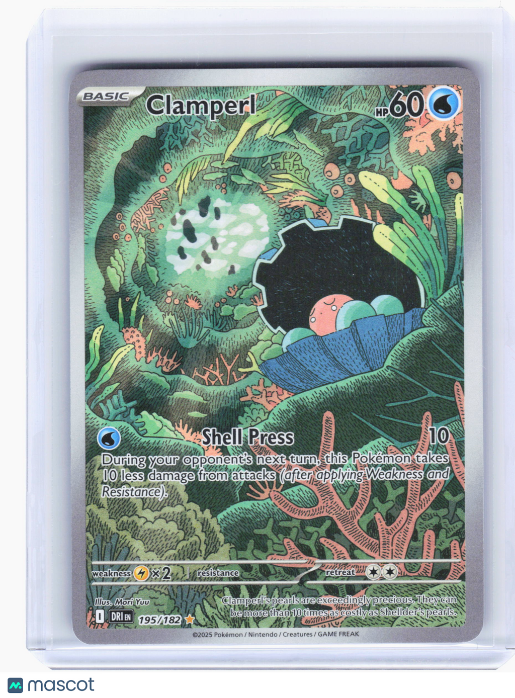 2025 Pokemon—Clamperl #195 Destined Rivals—Illustration Rare Holo