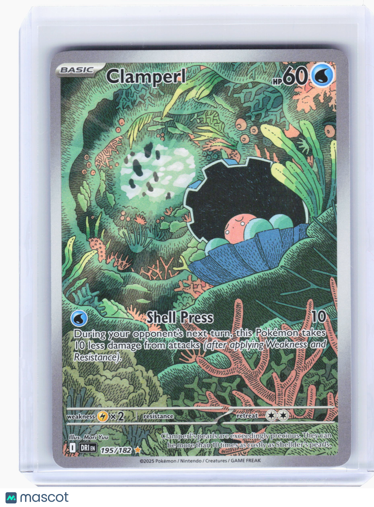 2025 Pokemon—Clamperl #195 Destined Rivals—Illustration Rare Holo