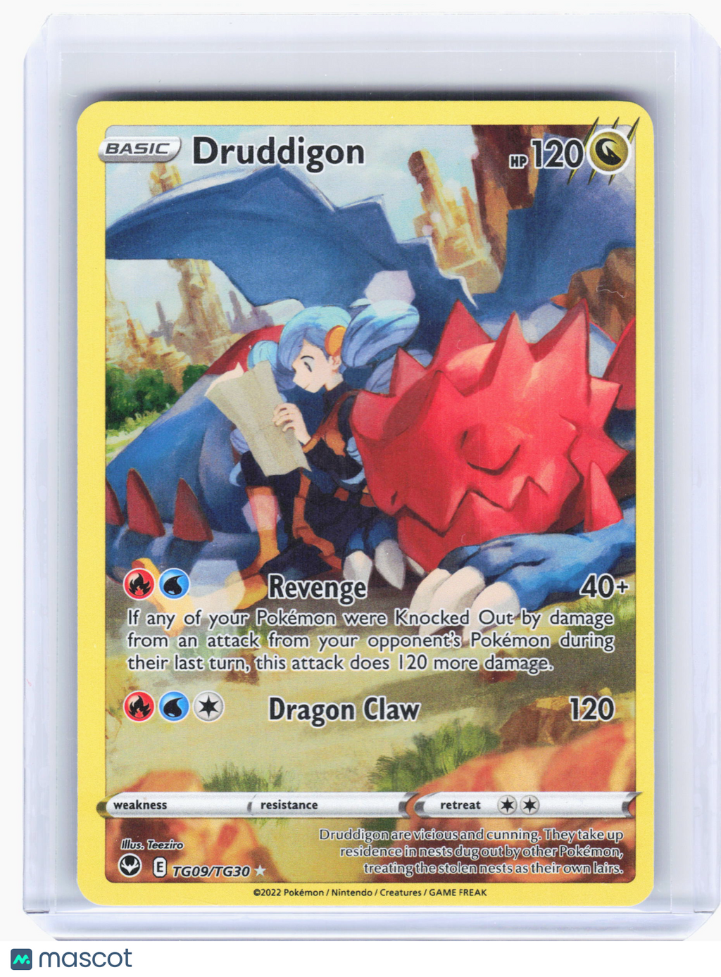 2022 Pokemon—Druddigon #TG09 Silver Tempest Trainer Gallery—Ultra Rare Holo