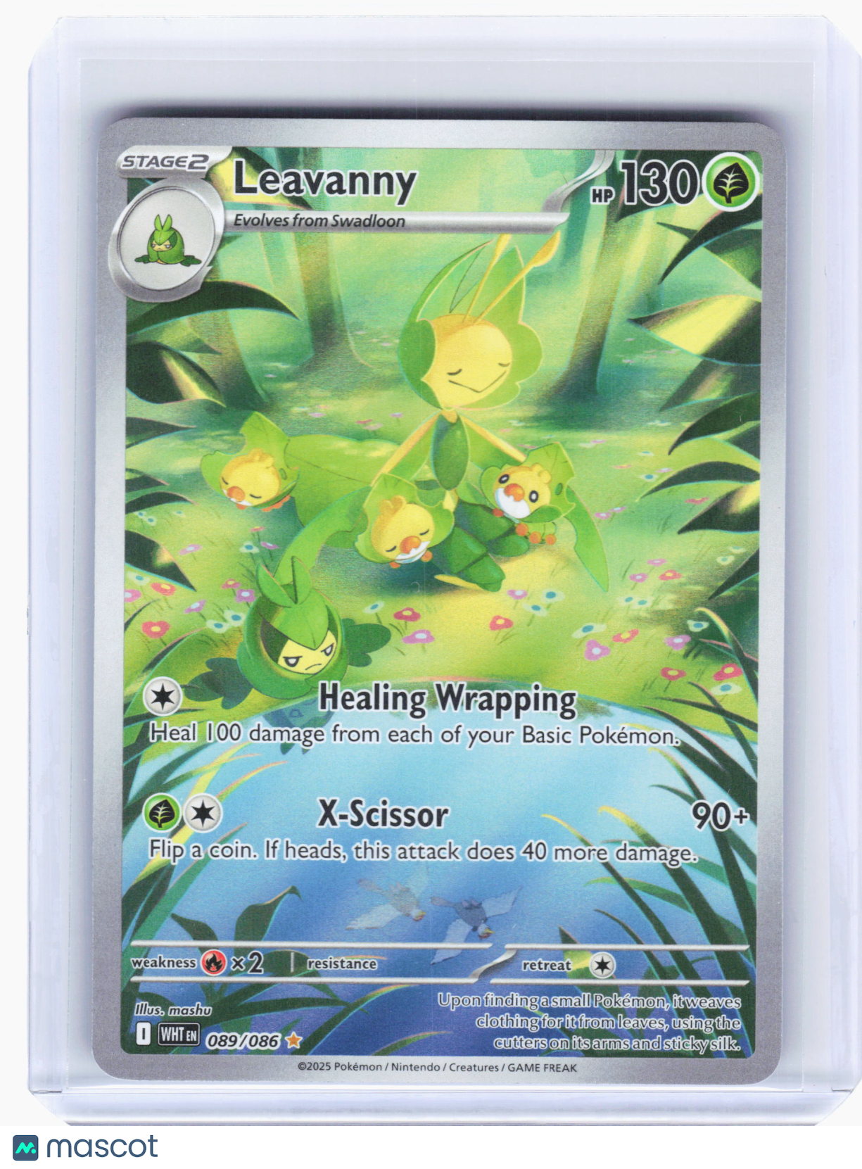 2025 Pokemon—Leavanny #89 White Flare—Illustration Rare Holo