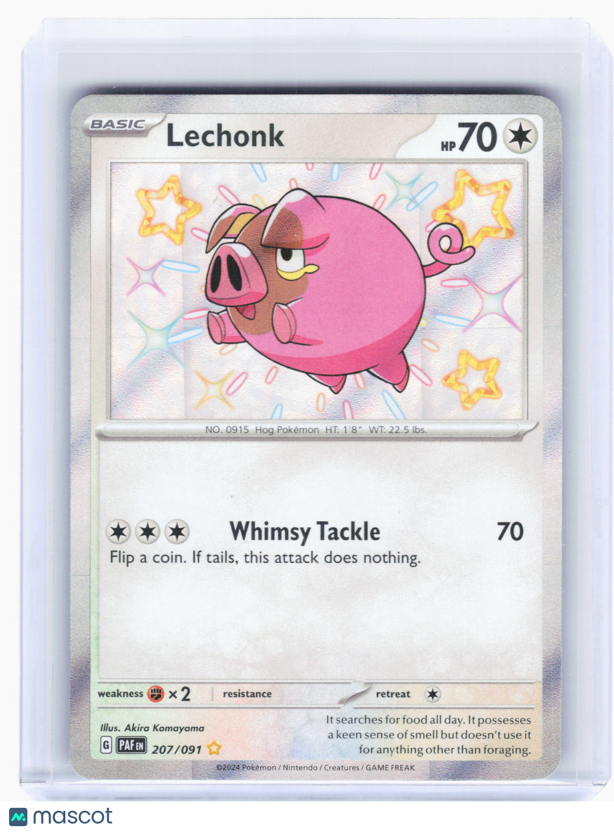 2024 Pokemon—Lechonk #207 Paldean Fates—Shiny Rare Holo