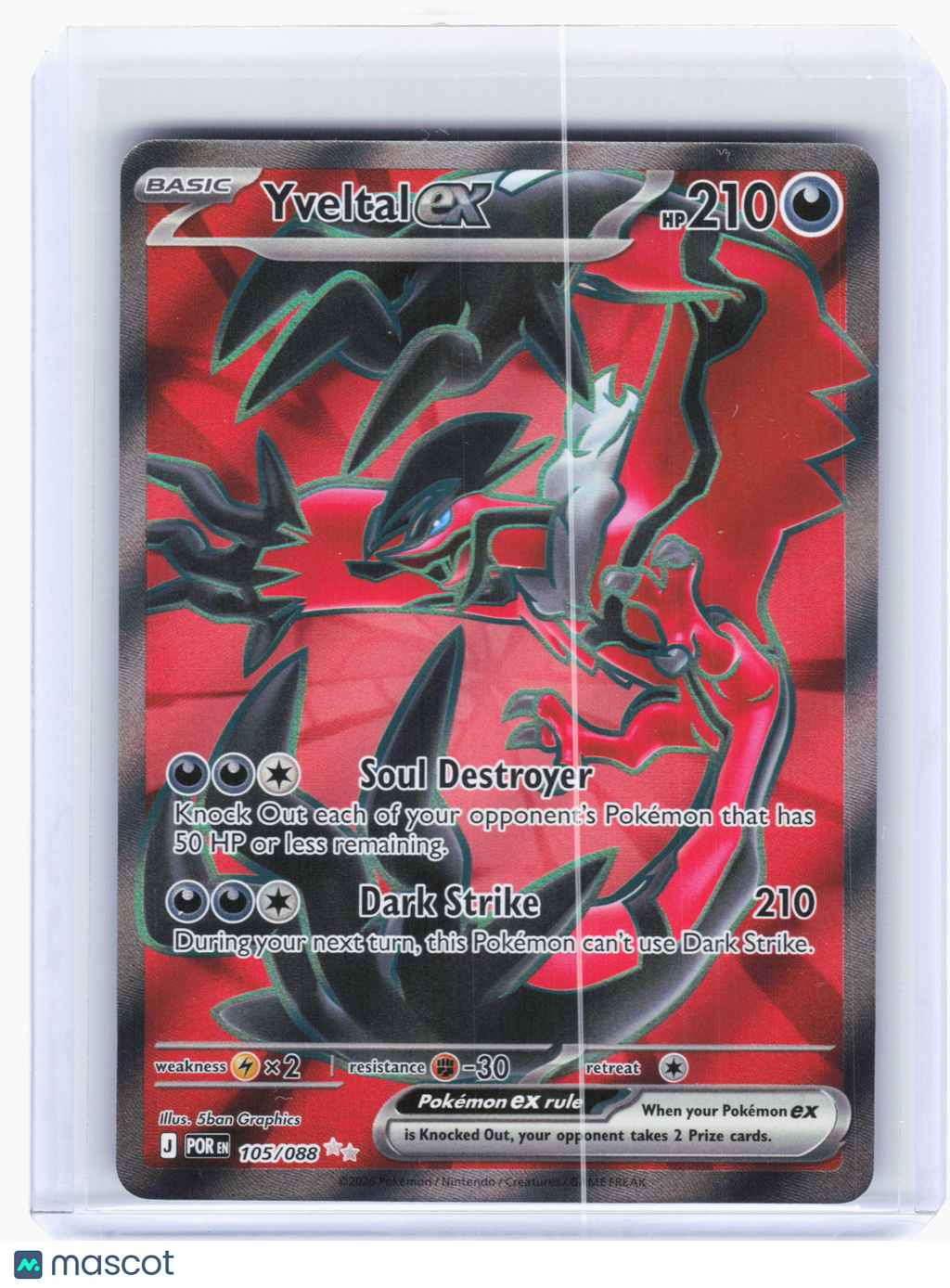 2026 Pokemon—Yveltal ex #105 Perfect Order—Ultra Rare Holo