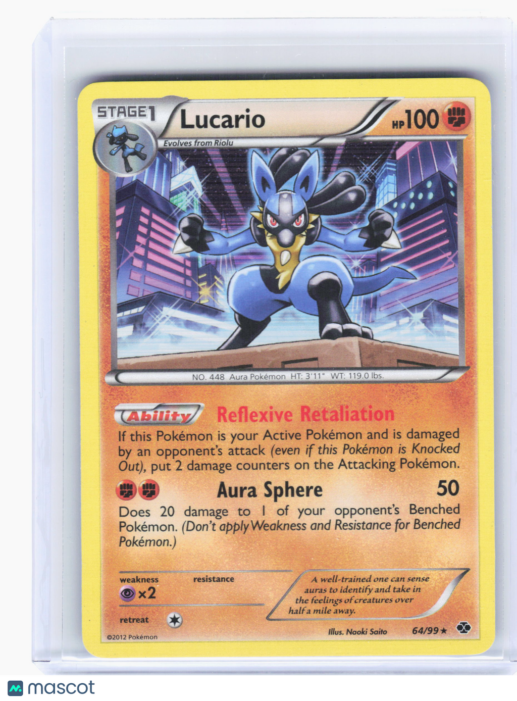 2012 Pokemon—Lucario #64 Next Destinies—Holo Rare [Moderately Played]