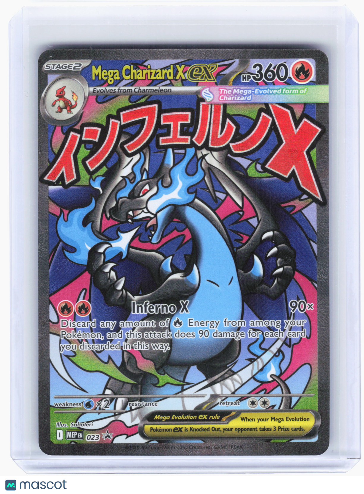 2025 Pokemon—Mega Charizard X ex #23 Mega Evolution—Black Star Promo Holo