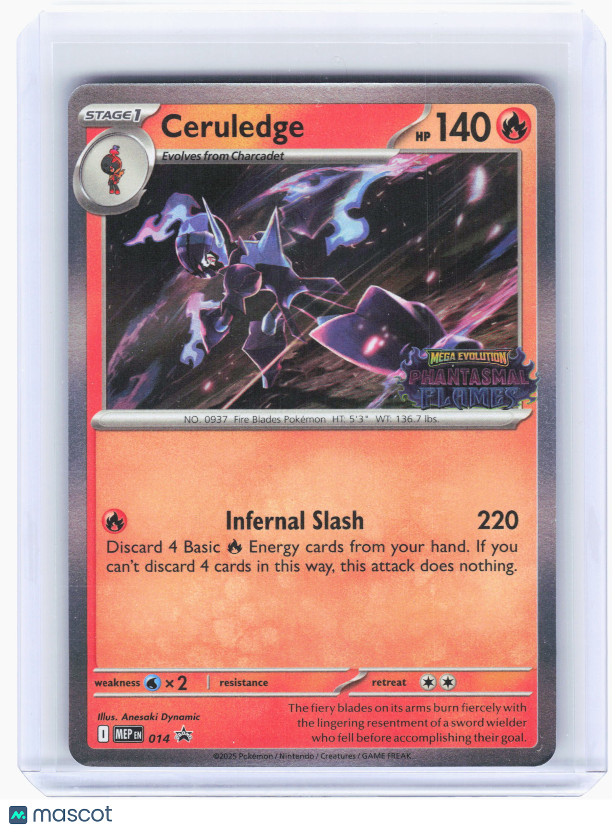 2025 Pokemon—Ceruledge #14 Mega Evolution—Black Star Promo Holo (Pre-Release)
