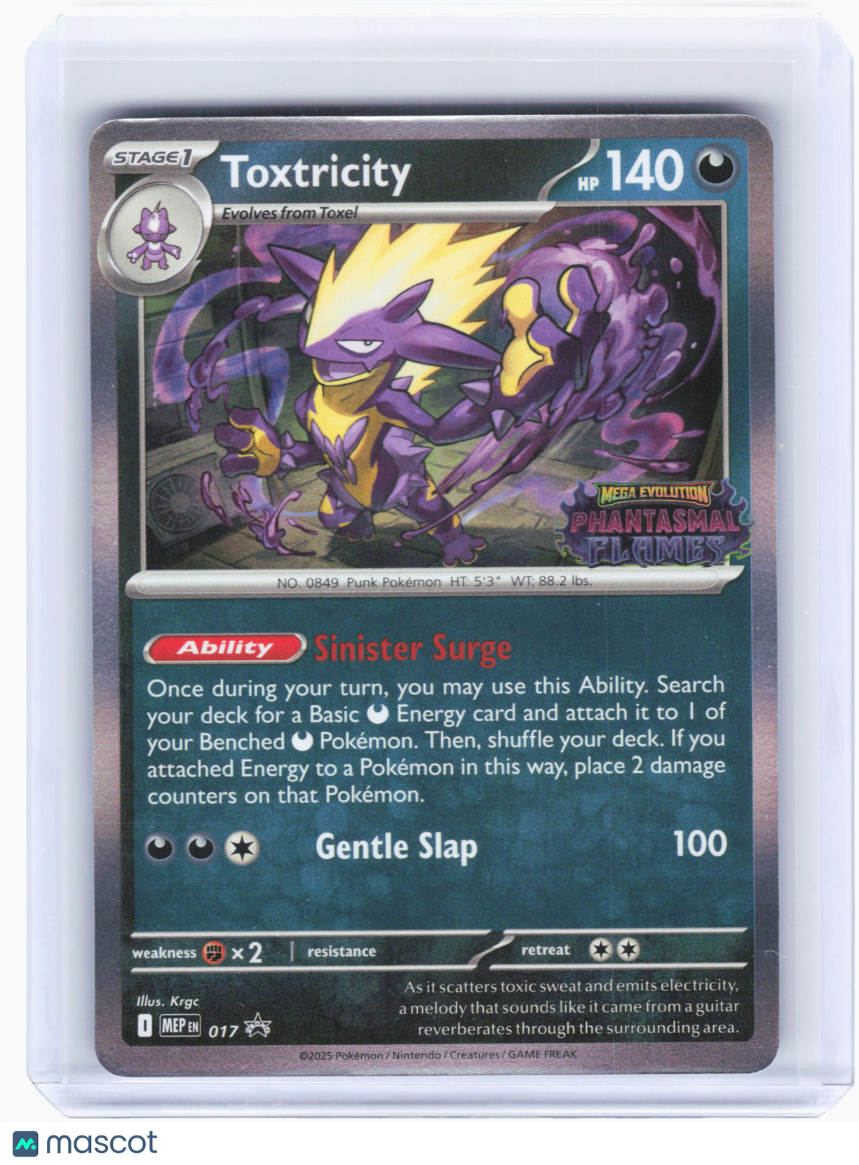 2025 Pokemon—Toxtricity #17 Mega Evolution—Black Star Promo Holo (Pre-Release)