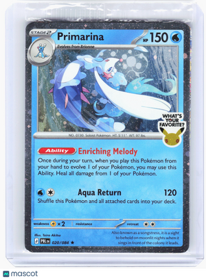 2026 Pokemon—Primarina #20—Rare Holo (Sealed) (What's Your Favorite Stamp)