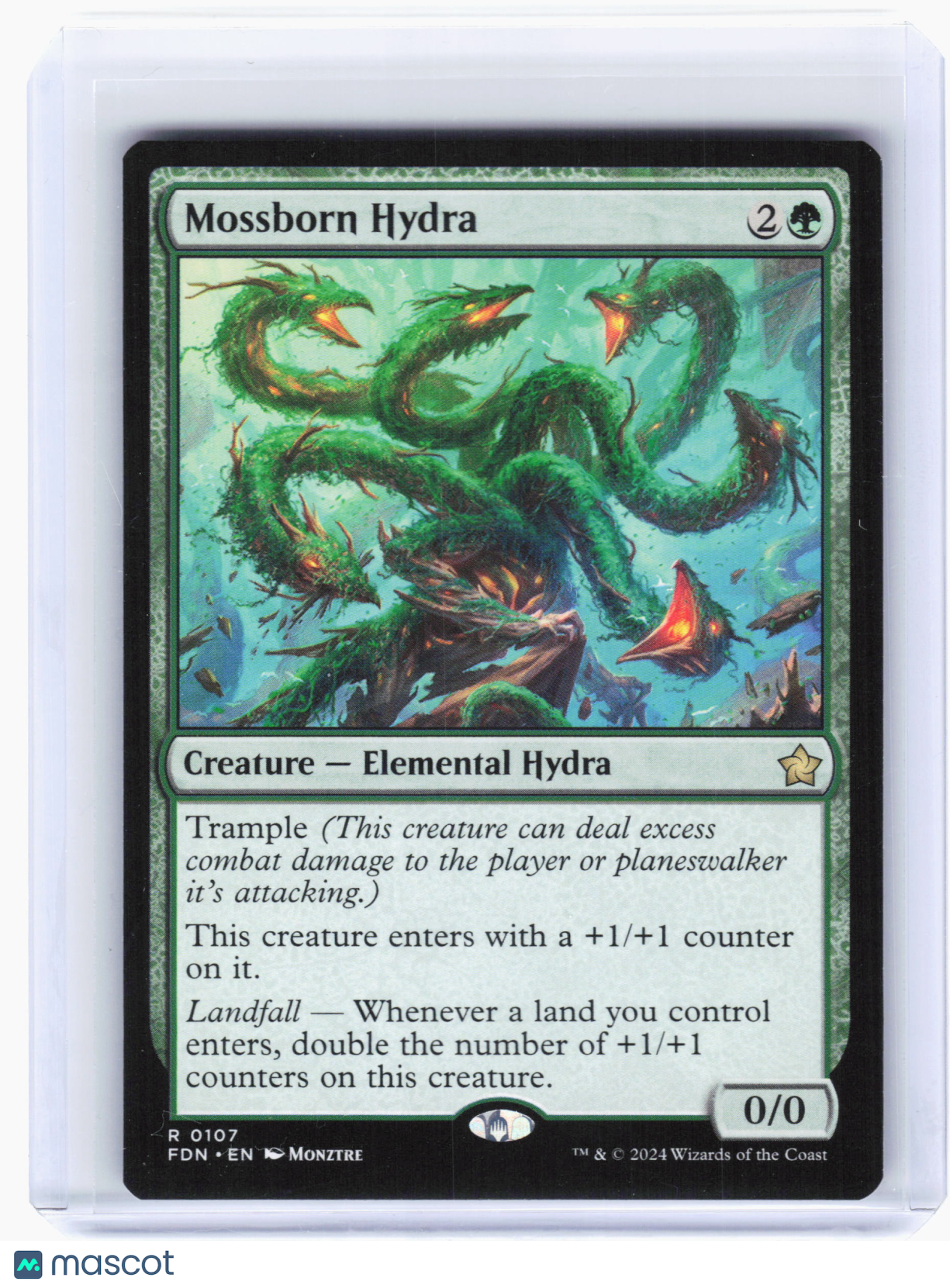 2024 Magic: The Gathering—Mossborn Hydra #107 Foundations—Rare Nonfoil