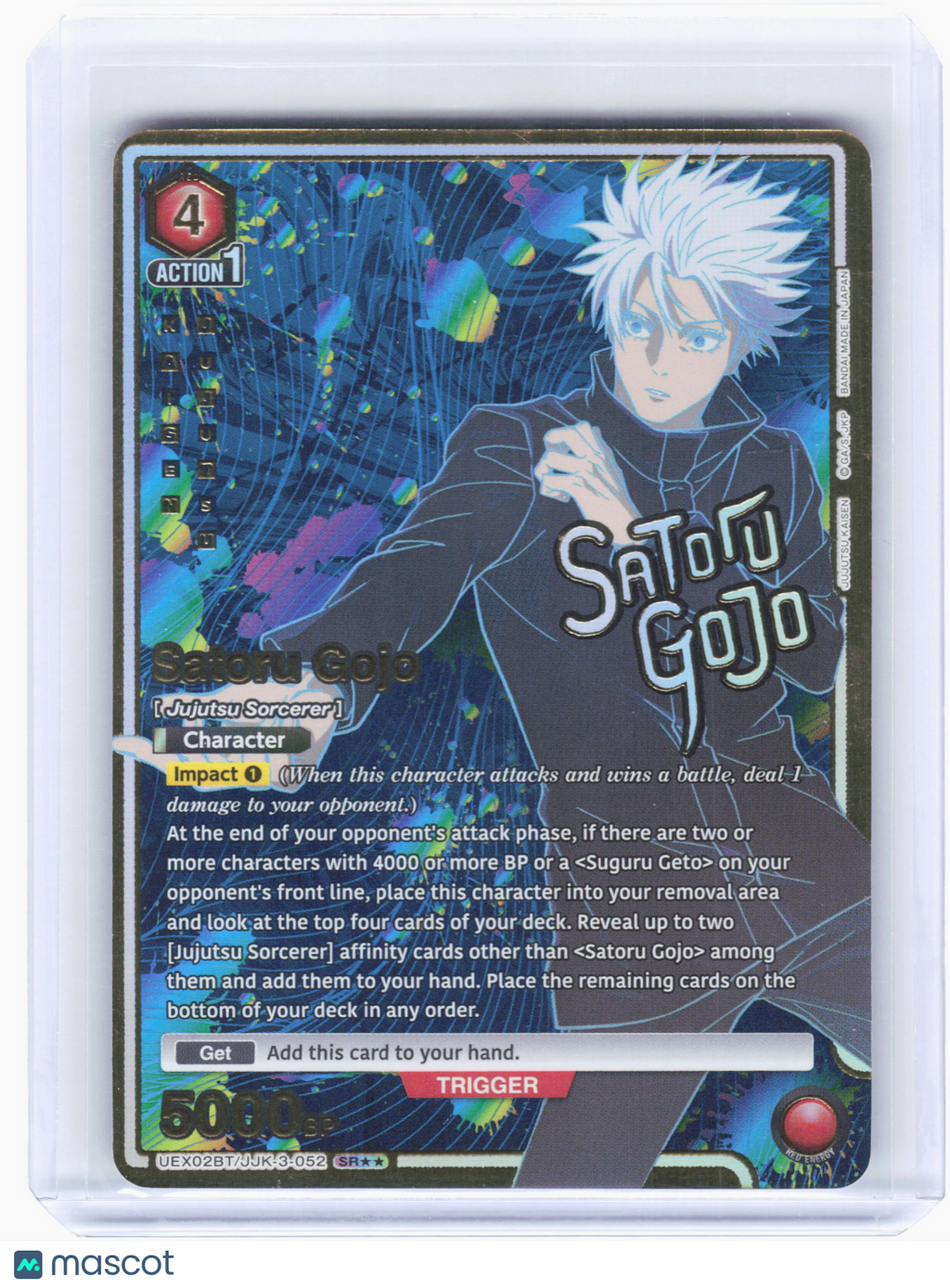 2025 Union Arena—Satoru Gojo #UEX02BT/JJK-3-052 Jujutsu Kaisen Vol.2—SR** Foil