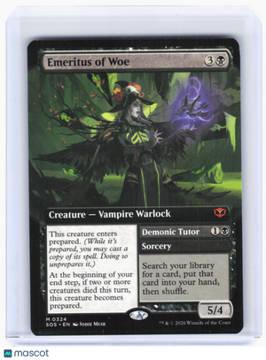 2026 MTG—Emeritus of Woe #324 Secrets of Strixhaven—M Nonfoil (Extended Art)
