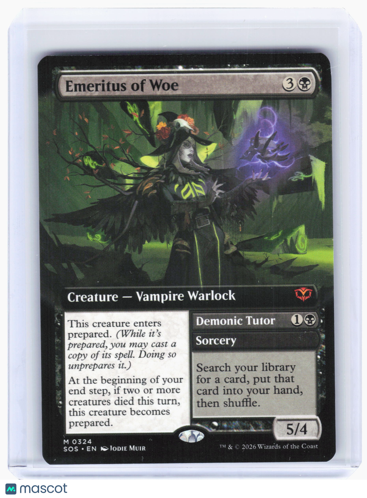 2026 MTG—Emeritus of Woe #324 Secrets of Strixhaven—M Nonfoil (Extended Art)
