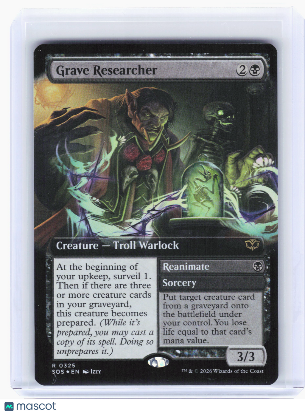 2026 Magic: TG—Grave Researcher #325 Secrets of Strixhaven—R Foil (Extended Art)