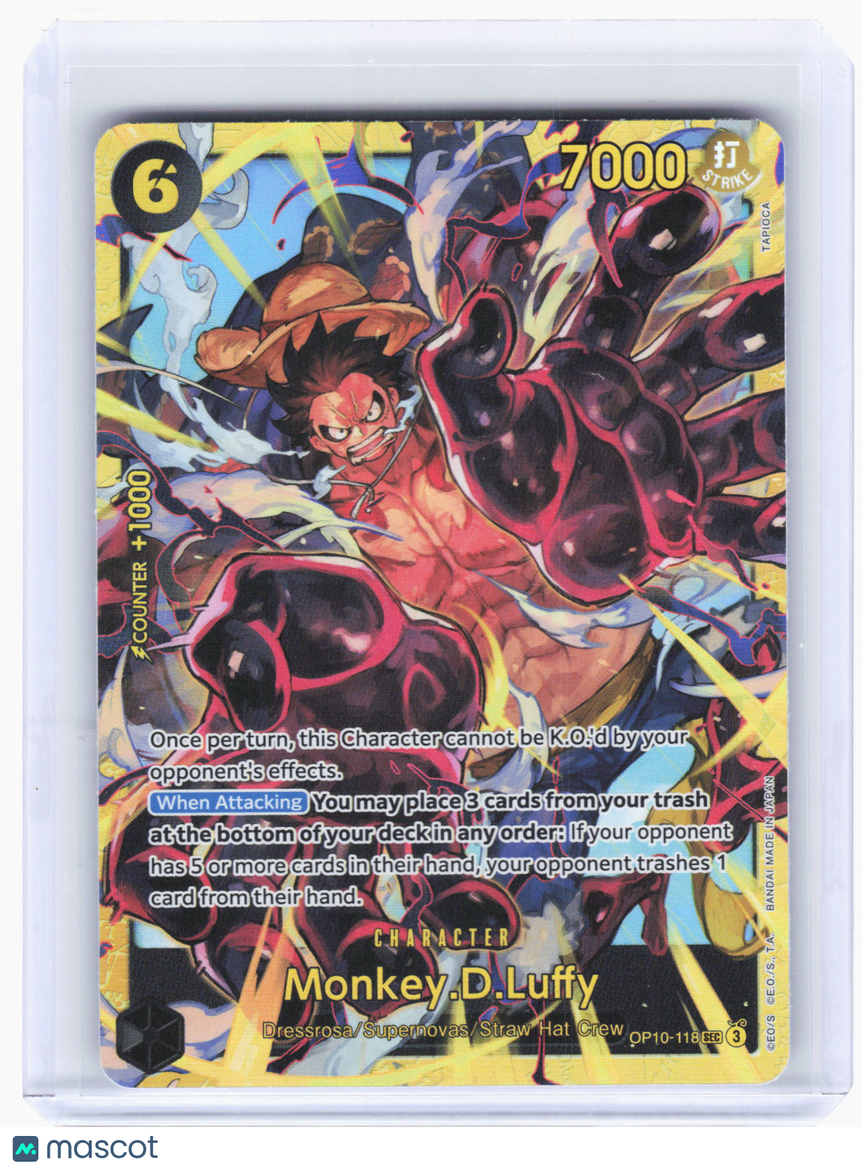 2025 One Piece Card Game—Monkey.D.Luffy #OP10-118 Royal Blood—Secret Rare Foil
