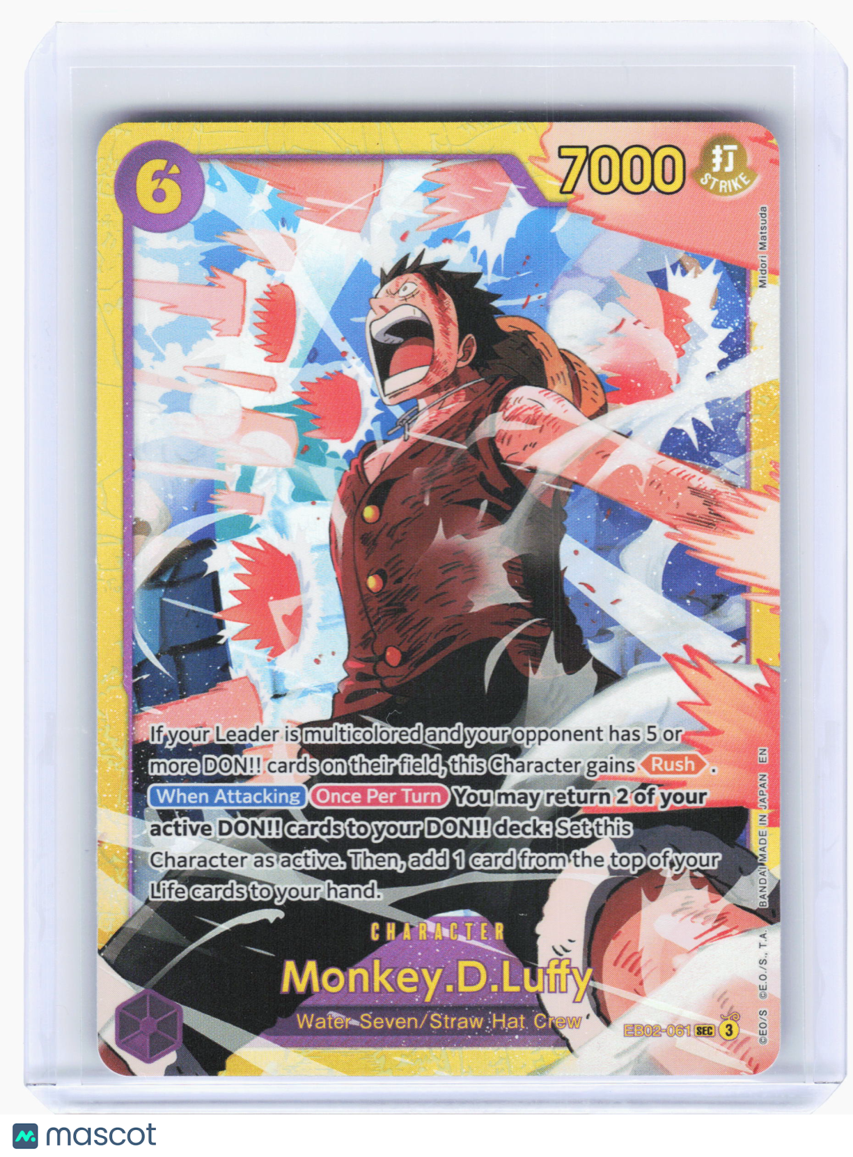 2025 One Piece TCG—Monkey.D.Luffy #61 EB02-061—SEC Foil
