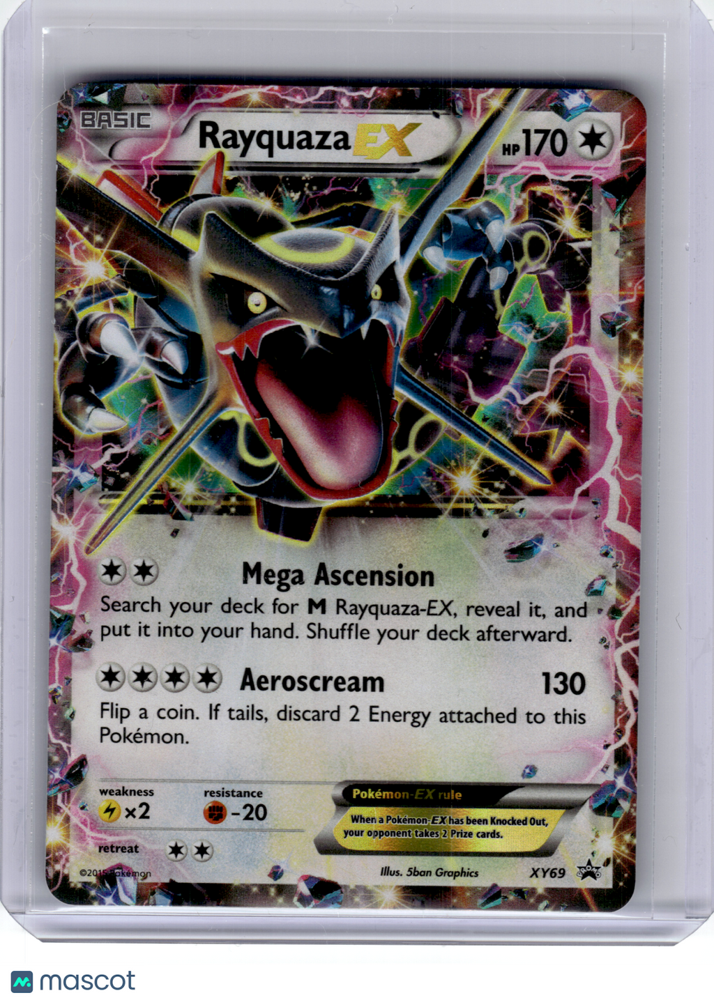 2015 Pokemon—Rayquaza EX #XY69 XY—Black Star Promo Holo [Heavily Played]