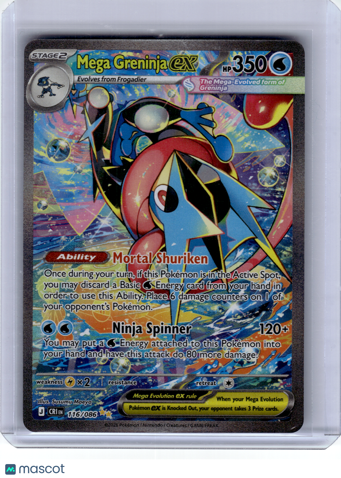 2026 Pokemon—Mega Greninja ex #116 Chaos Rising—SIR Holo [Lightly Played]