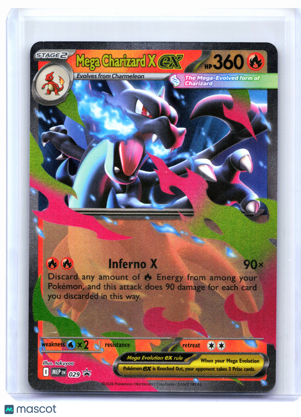 2026 Pokemon—Mega Charizard X ex #029 Mega Evolution Promo—Black Star Promo Holo