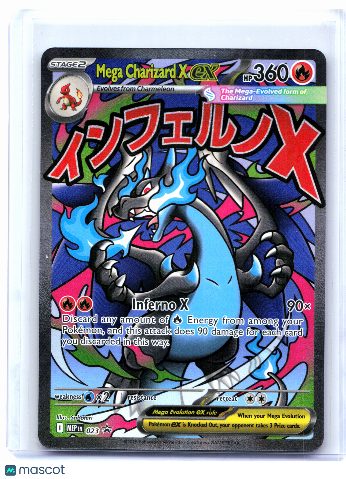 2025 Pokemon—Mega Charizard X ex #023 Mega Evolution Promo—Black Star Promo Holo