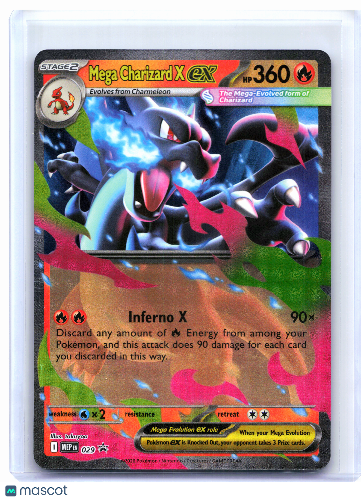 2026 Pokemon—Mega Charizard X ex #029 Mega Evolution Promo—Black Star Promo Holo
