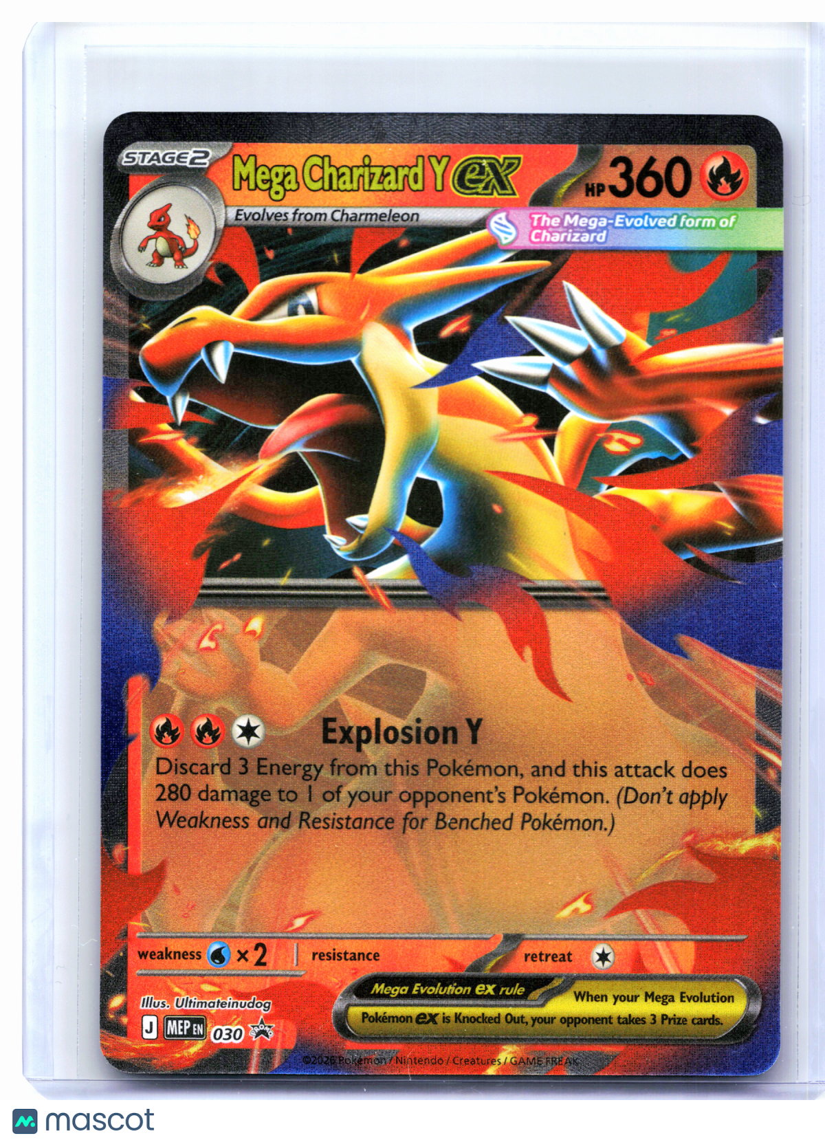 2025 Pokemon—Mega Charizard Y ex #030 Mega Evolution Promo—Black Star Promo Holo
