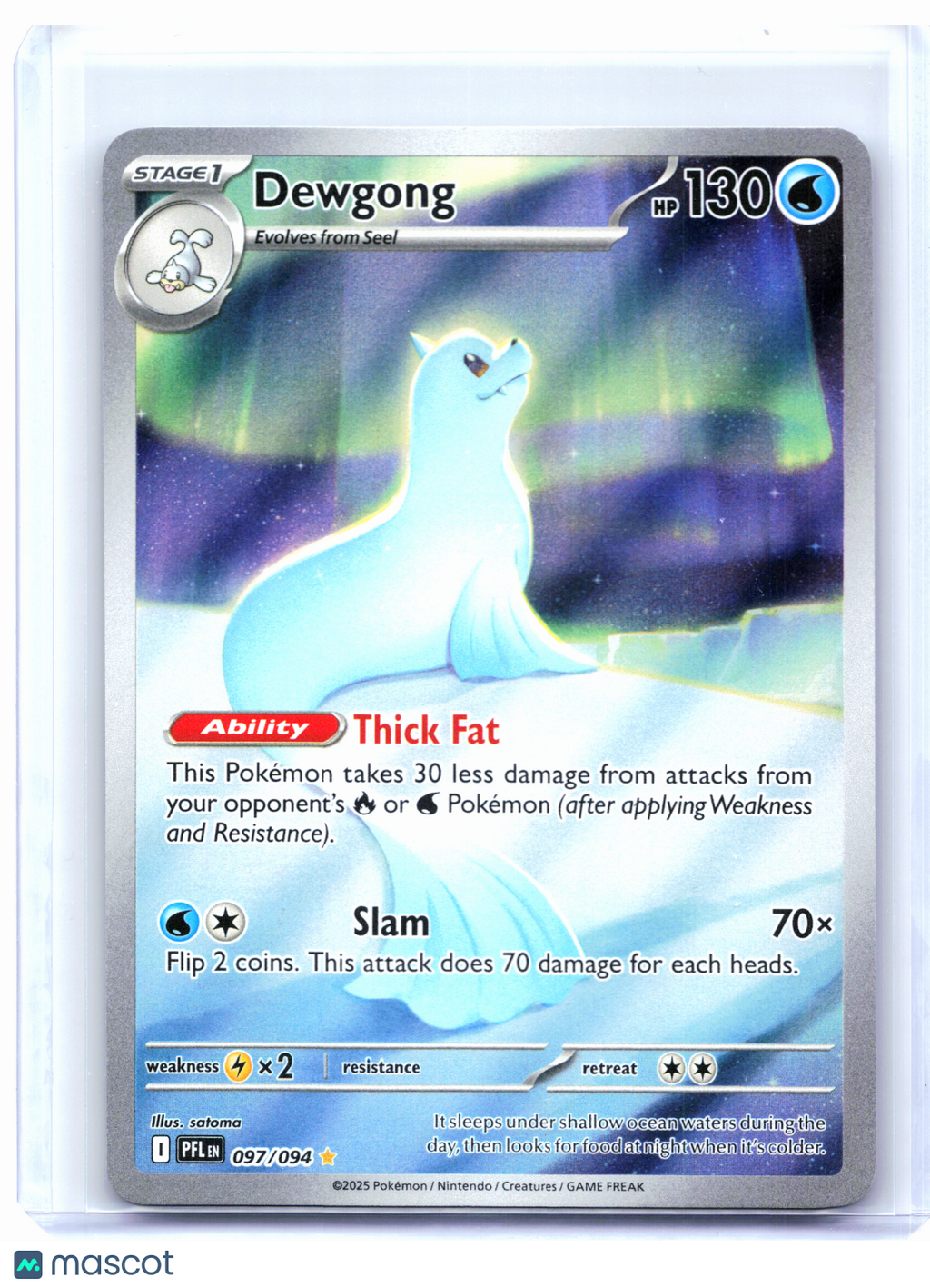 2025 Pokemon—Dewgong #097/094 Phantasmal Flames—Illustration Rare Holo
