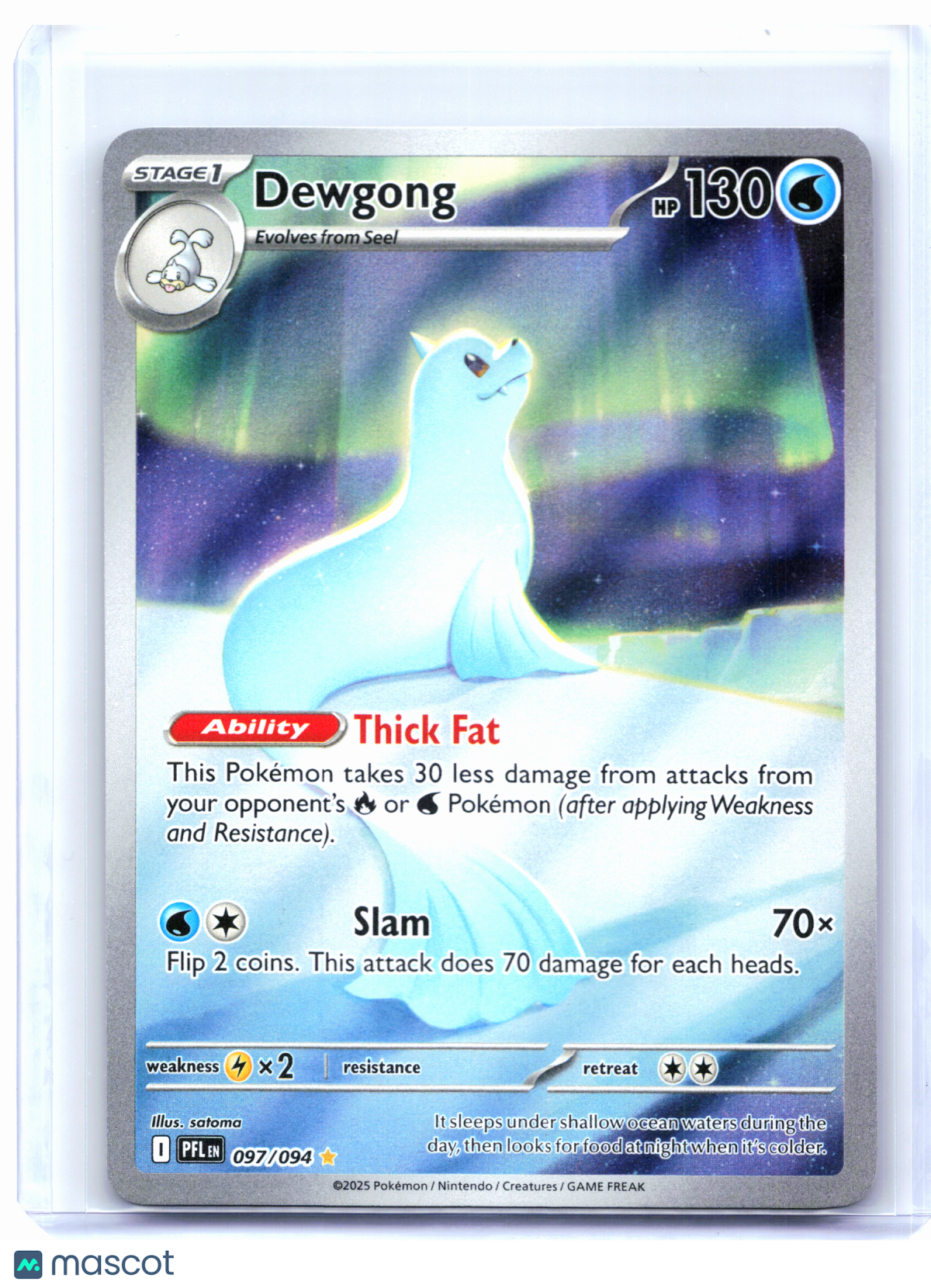 2025 Pokemon—Dewgong #097/094 Phantasmal Flames—Illustration Rare Holo