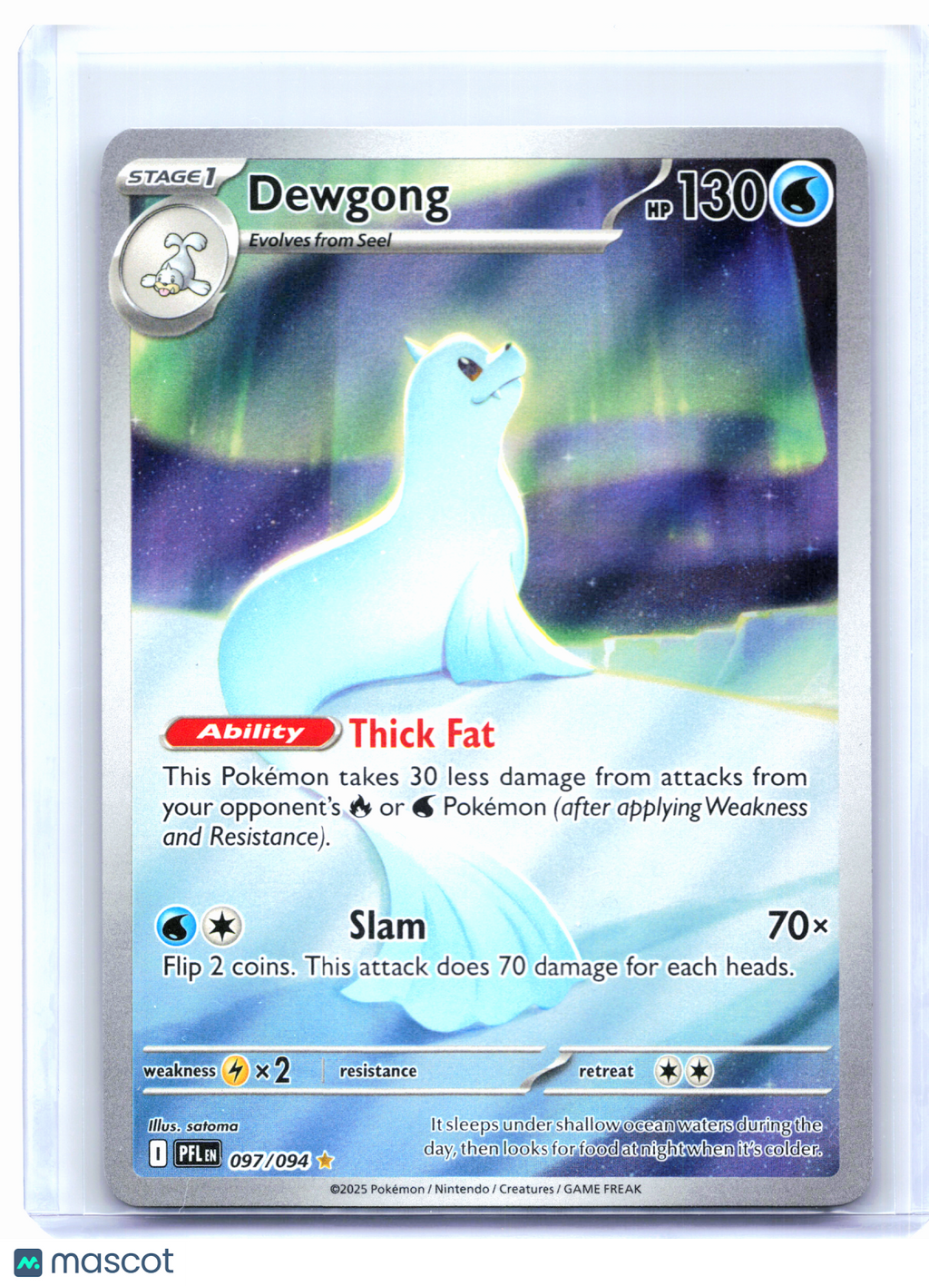 2025 Pokemon—Dewgong #097/094 Phantasmal Flames—Illustration Rare Holo