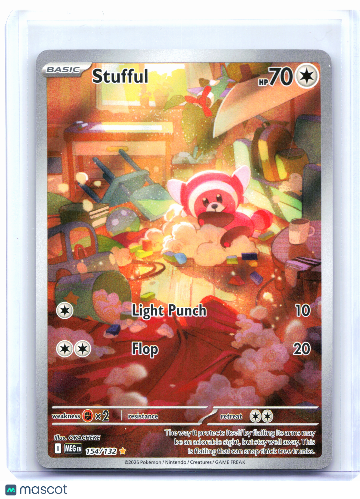 2025 Pokemon—Stufful #154/132 Mega Evolution Base Set—Illustration Rare Holo