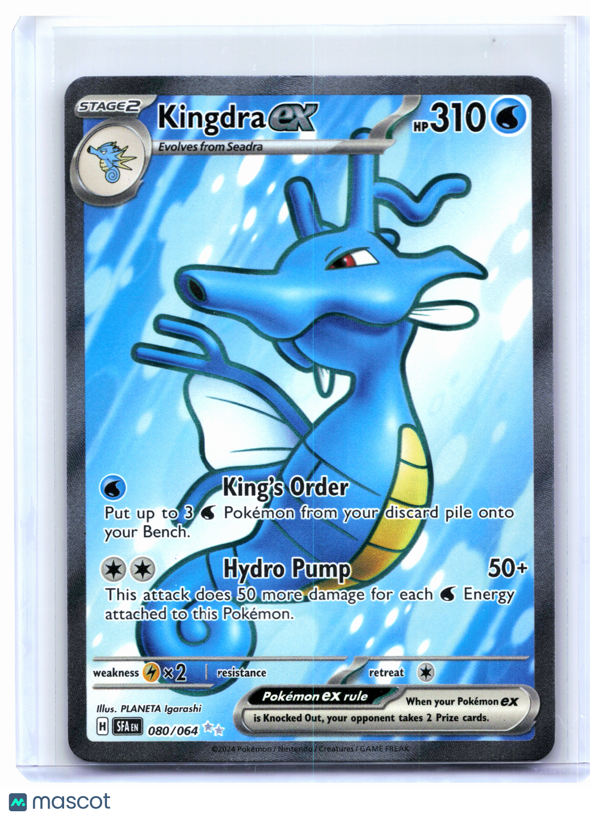 2024 Pokemon—Kingdra ex #080/064 Shrouded Fable—Ultra Rare Holo