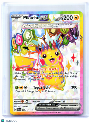 2024 Pokemon—Pikachu ex #219/191 Surging Sparks—Ultra Rare Holo