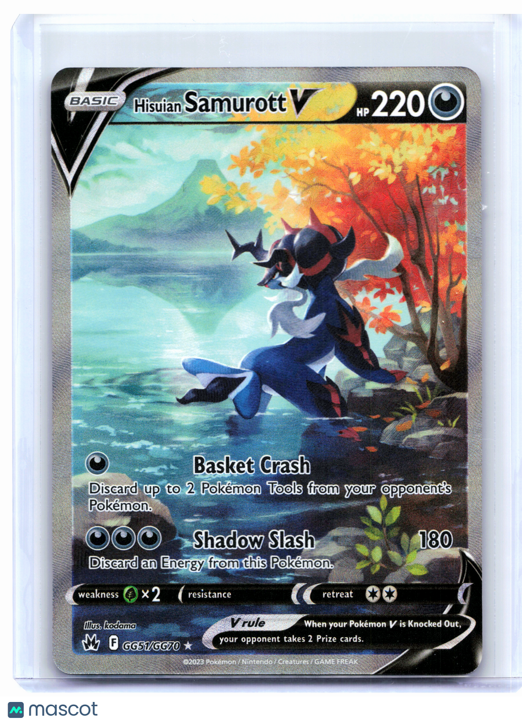 2023 Pokemon—Hisuian Samurott V #GG51/GG70 Crown Zenith: Galarian Gallery—UR
