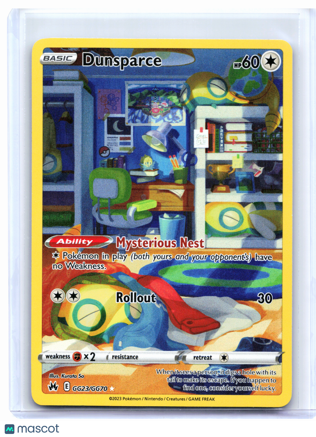 2023 Pokemon—Dunsparce #GG23/GG70 Crown Zenith: Galarian Gallery—Ultra Rare Holo