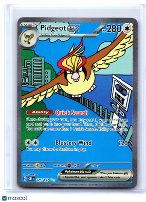 2023 Pokemon—Pidgeot ex #225/197 Obsidian Flames—SIR Holo [Lightly Played]