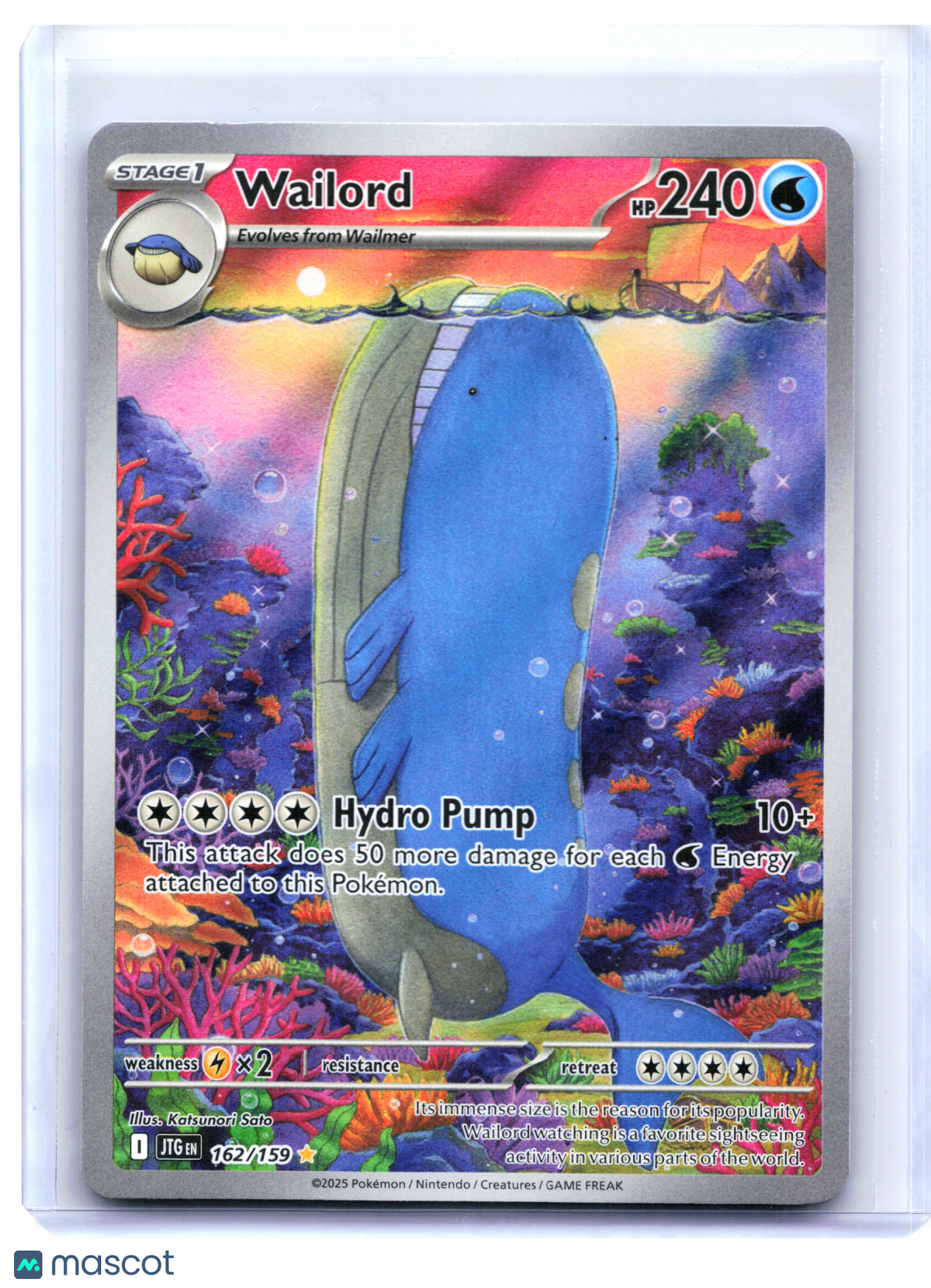 2025 Pokemon—Wailord #162/159 Journey Together—Illustration Rare Holo [LP]