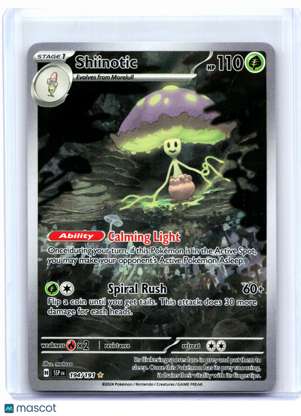 2024 Pokemon—Shiinotic #194/191 Surging Sparks—Illustration Rare Holo [LP]