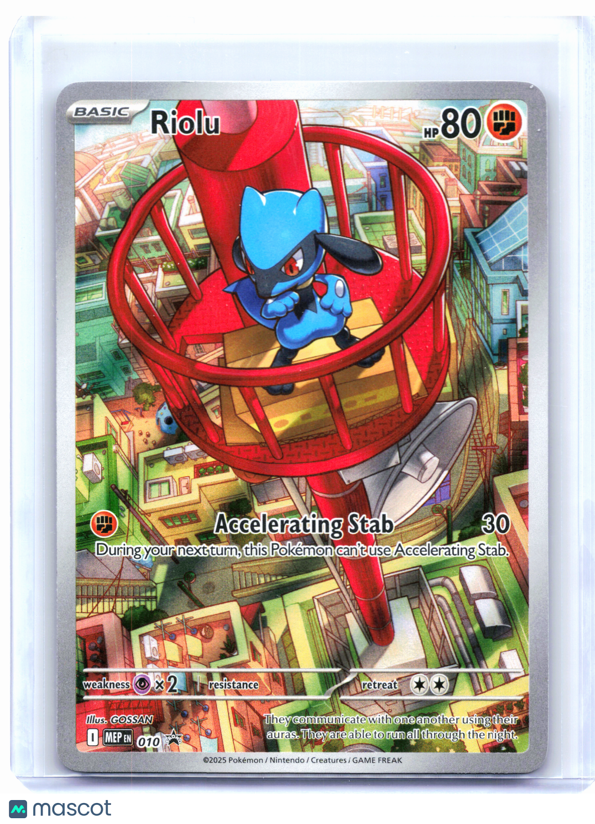 2025 Pokemon—Riolu #010 Mega Evolution—Black Star Promo Holo [Lightly Played]