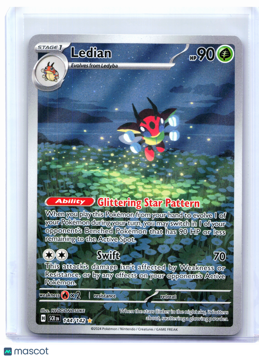 2024 Pokemon—Ledian #144/142 Stellar Crown—Illustration Rare Holo [MP]