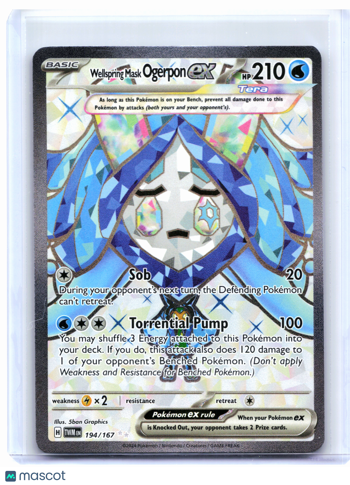 2024 Pokemon—Wellspring Mask Ogerpon ex #194/167 Twilight Masquerade—Ultra Rare