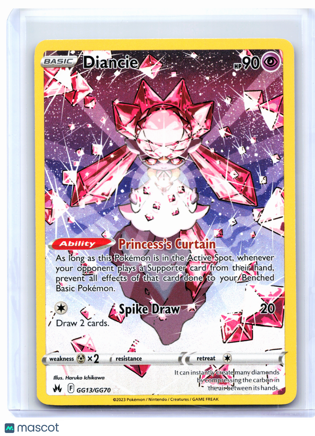 2023 Pokemon—Diancie #GG13/GG70 Crown Zenith: Galarian Gallery—Ultra Rare Holo