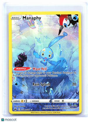 2023 Pokemon—Manaphy #GG06/GG70 Crown Zenith: Galarian Gallery—Ultra Rare Holo