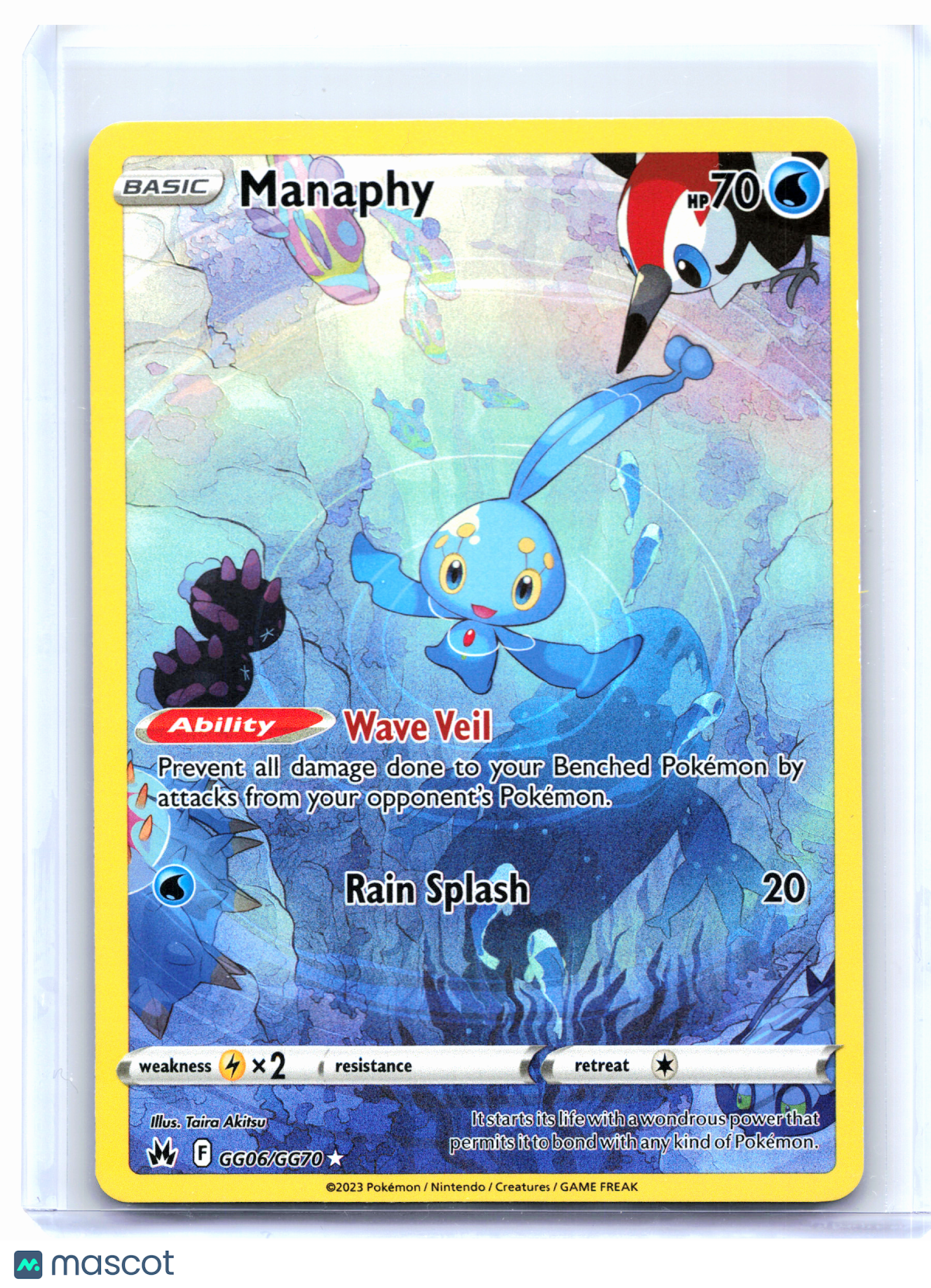 2023 Pokemon—Manaphy #GG06/GG70 Crown Zenith: Galarian Gallery—Ultra Rare Holo