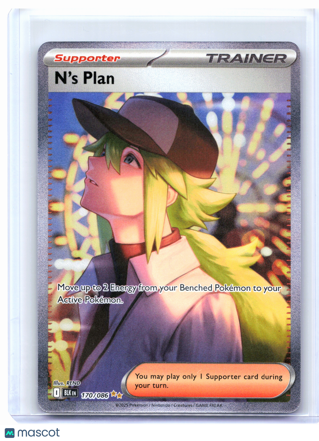 2025 Pokemon—N's Plan #170/086 Black Bolt—Special Illustration Rare Holo