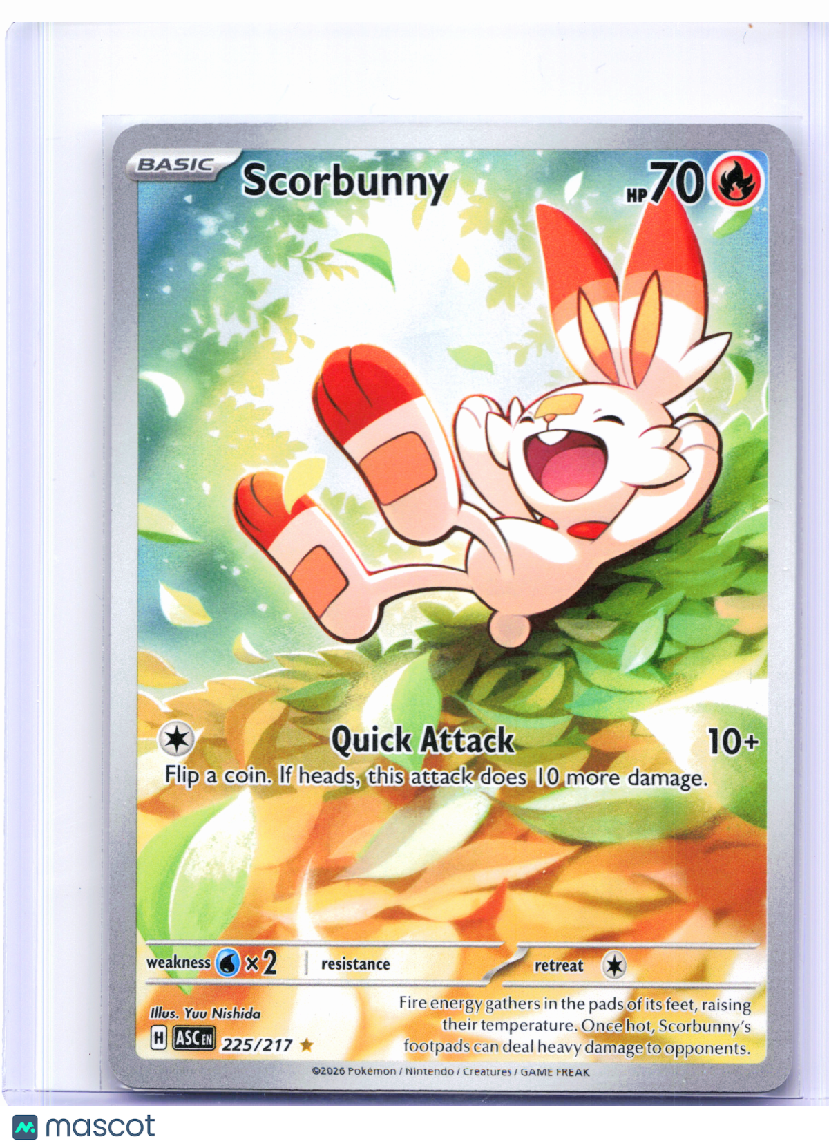 2026 Pokemon—Scorbunny #225/217 Ascended Heroes—Illustration Rare Holo