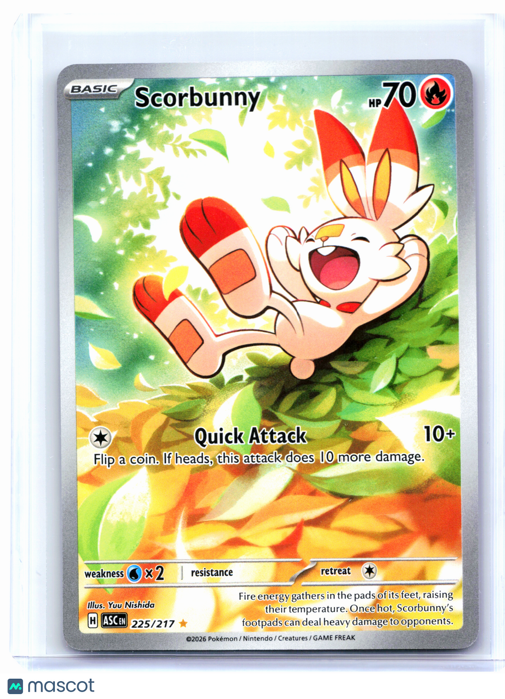 2026 Pokemon—Scorbunny #225/217 Ascended Heroes—Illustration Rare Holo