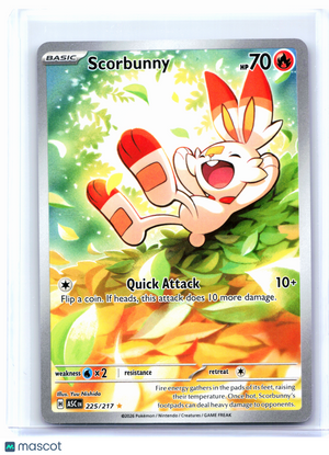 2026 Pokemon—Scorbunny #225/217 Ascended Heroes—Illustration Rare Holo