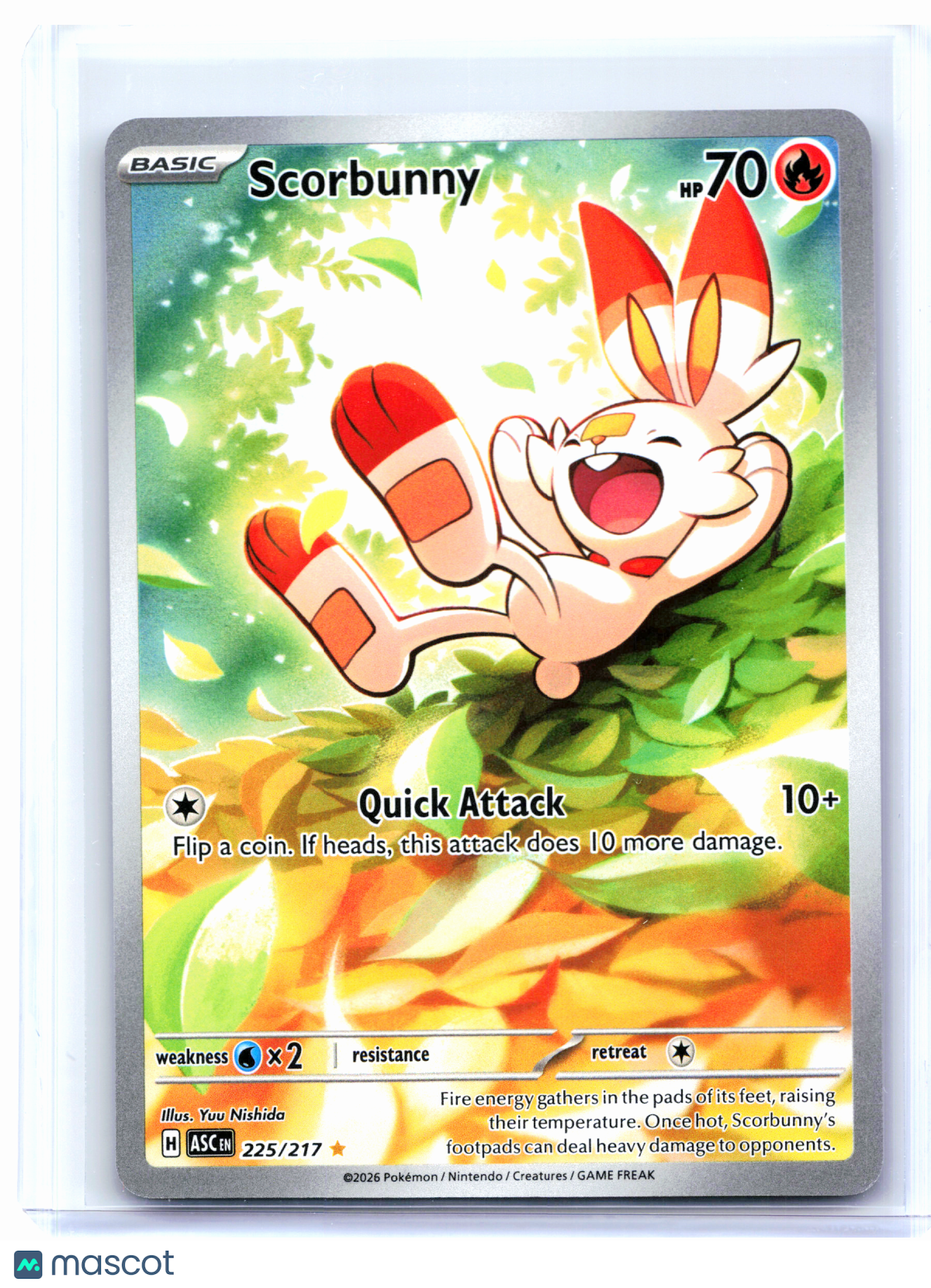 2026 Pokemon—Scorbunny #225/217 Ascended Heroes—Illustration Rare Holo