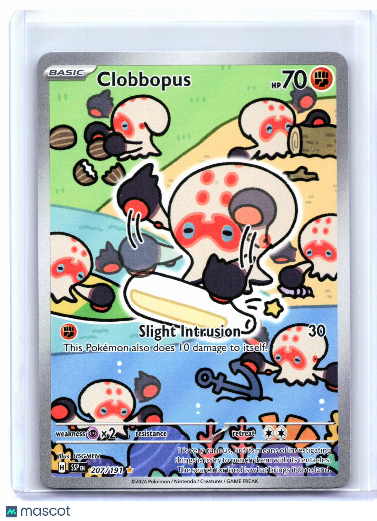 2024 Pokemon—Clobbopus #207/191 Surging Sparks—Illustration Rare Holo [LP]