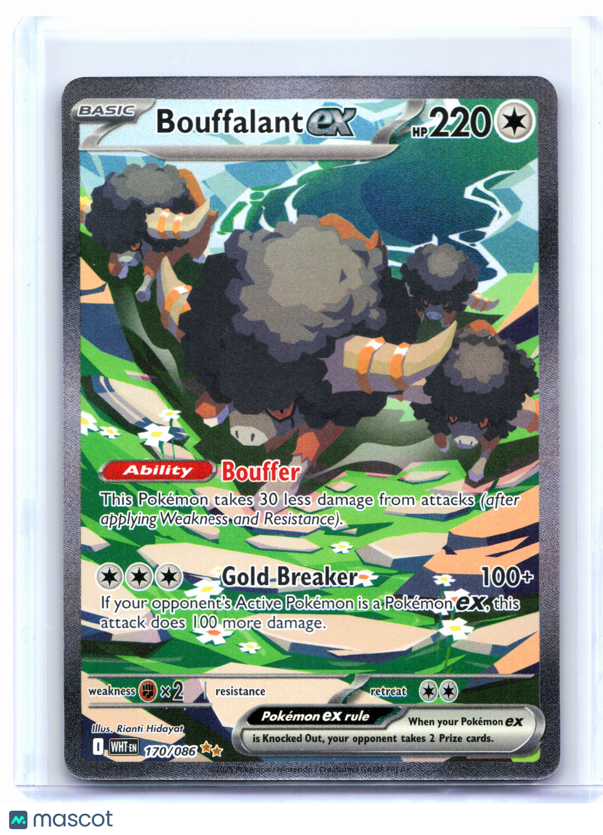 2025 Pokemon—Bouffalant ex #170/086 White Flare—Special Illustration Rare [LP]
